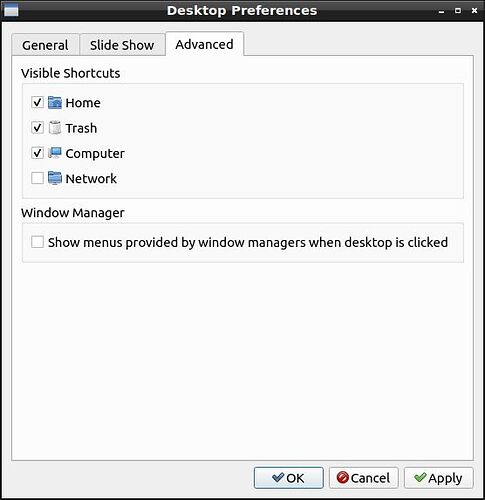 Desktop preferences
